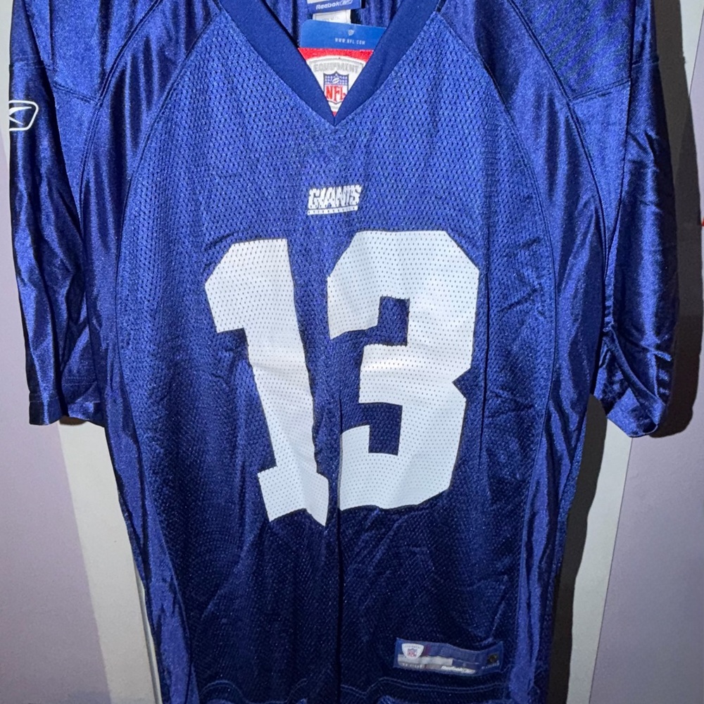 New York Giants Reebok Blue and White Men's Jersey - Kurt Warner #13